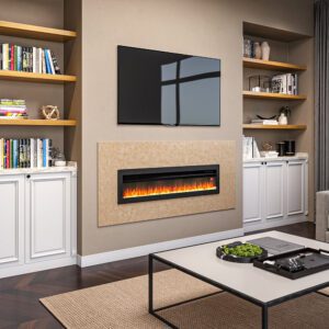 1800W Electric Fireplace Wall Mounted Heater with Overheat Protection