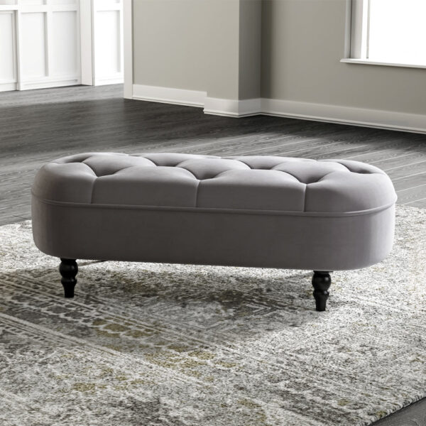 Tufted Oval Cocktail Ottoman Footstool