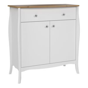 Braque Wooden Sideboard 2 Doors 1 Drawer In Pure White