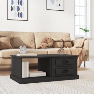 Vance Wooden Coffee Table With 2 Drawers In Black