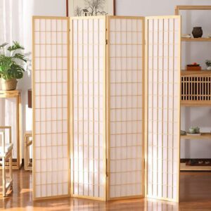 3/4 Panel Solid Wood Folding Room Divider Screen Stylish and Functional Partition