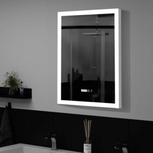 Anti-Fog Aluminum LED Touch Switch Bathroom Vanity Mirror with Clock