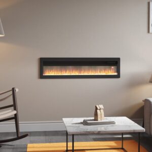 40/50/60/70 Inch Black/White Electric Fireplace 1800W Wall Mounted Heater With Installation Kit