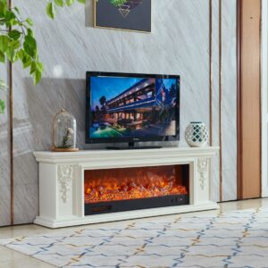 180cm W Freestanding Fireplaces Bluetooth Player TV Stand Electric Fireplace