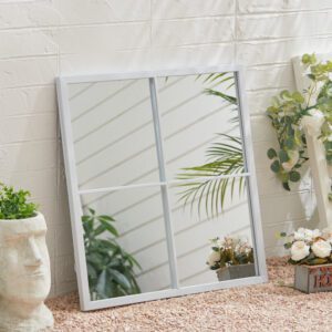 Classic Window Mirror Wall Accent Metal Framed Mirror