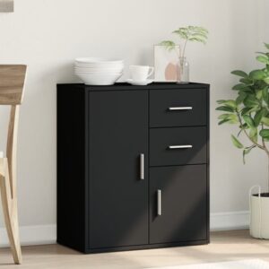 Exeter Wooden Sideboard With 2 Doors 2 Drawers In Black