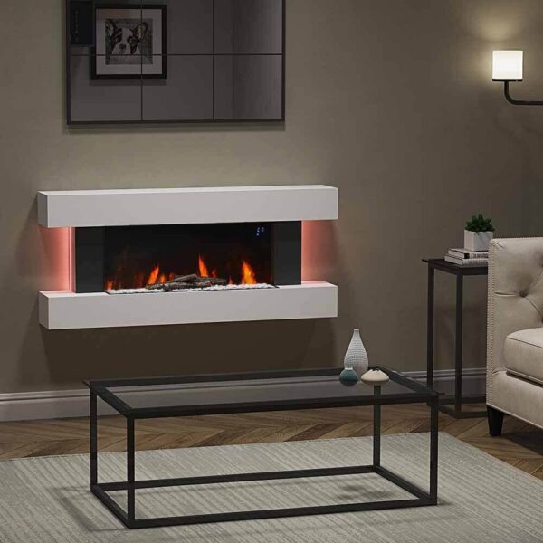 52 Inch Contemporary Wall Mounted/Freestanding Fireplace Mantel for Living Room