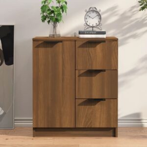 Anaheim Wooden Sideboard With 1 Door 3 Drawers In Brown Oak