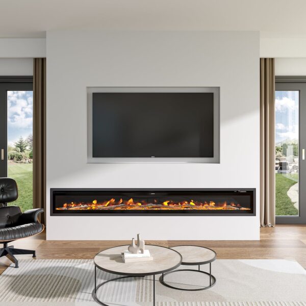 Smallbee 40/50/60/70/80 Inch Electric Fireplace 9 Colour LED Flame Effect Heater With Remote Control