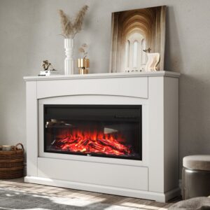 Smallbee 48 Inch Inset Electric Fireplace with LCD Display Freestanding Fireplaces