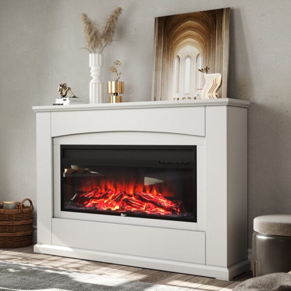 Smallbee 48 Inch Inset Electric Fireplace with LCD Display Freestanding Fireplaces