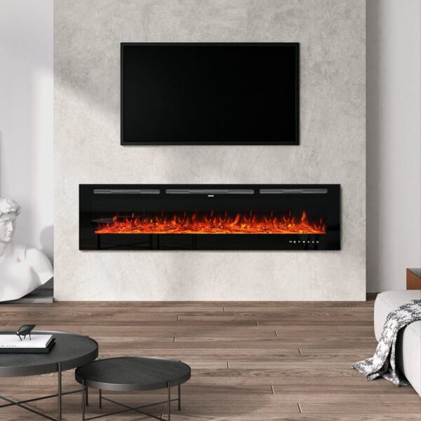 Smallbee 70/80 Inch Inset Electric Fireplace Built-In Heater with 9 Flame Colour