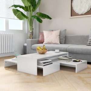 Urania High Gloss Nesting Coffee Table Set In White