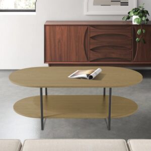 Double-Tier Oval Shape Coutertop Coffee Table