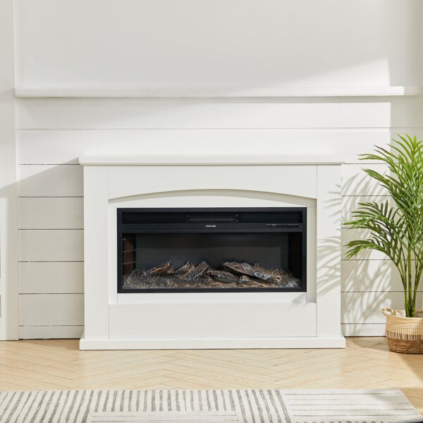 34-Inch Embedded Electric Fireplace: Stylish Atmosphere Light with Dual Heating Options