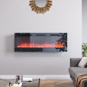 36/40/50/60 Inch 5120 BTU Wall Mounted Fireplace 12 Flame