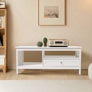 Classic White Coffee Table with Drawe