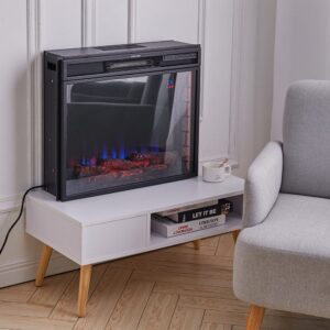 Electric Fireplace: Sleek Recessed Design with Dual Heating Options