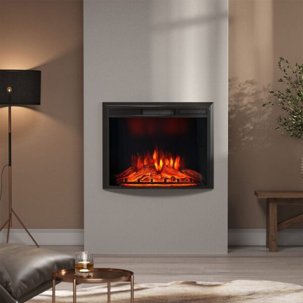 Gengmei EF-26A Curved Electric Fireplace: Stylish Heating with Adjustable Flame Colors