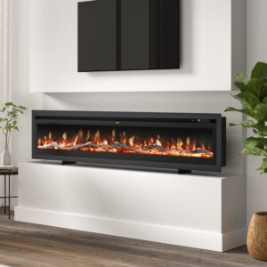 100 Inch Electric Fireplace with Remote 12 Flame Colours 1800W