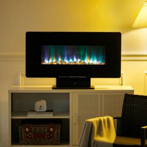 Electric Freestanding and Wall Mounted Fireplace with Stand