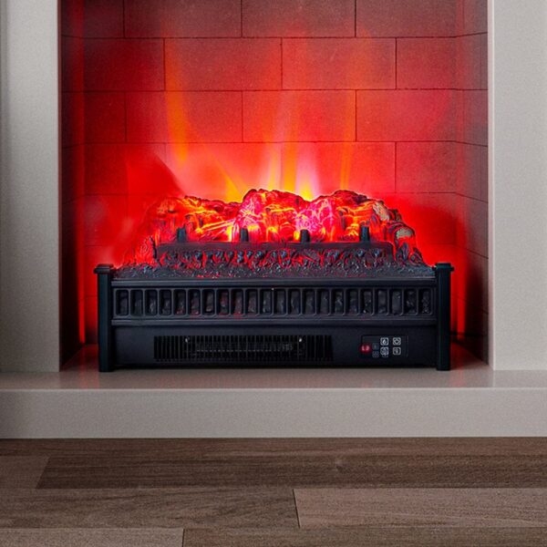 Modern Insert Log Electric Fireplace with Realistic Ember Bed